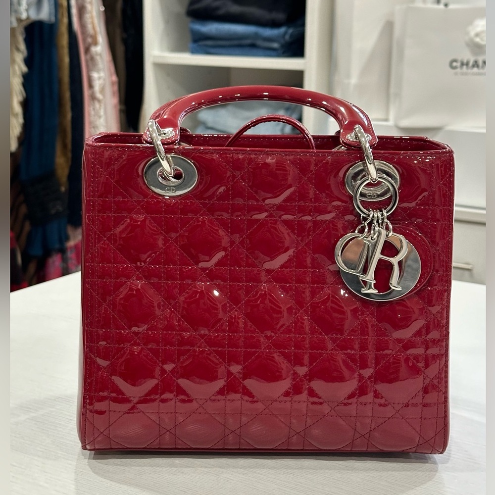 Lady Dior cannage quilt patent MEDIUM size